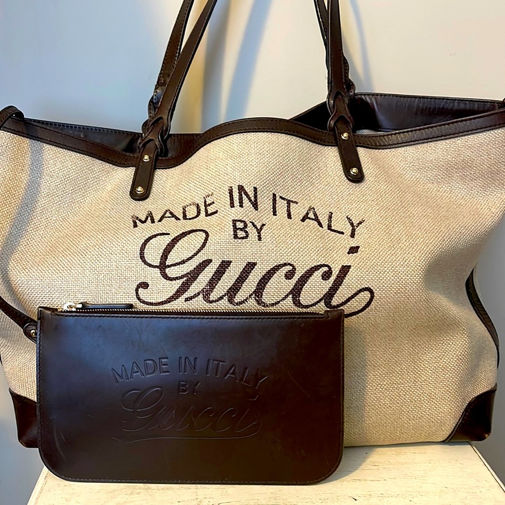 ⭐️⭐️Authentic RARE GUCCI 🇮🇹 Tote w/Zipper Pouch ⭐️⭐️ Free shipping!